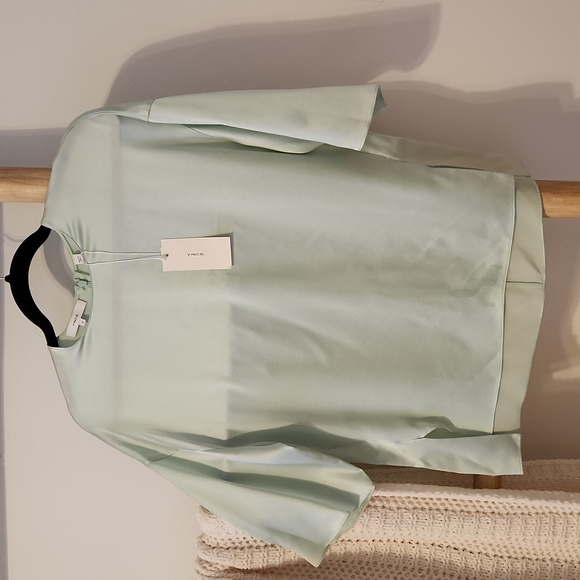 NWT Vince Seafoam Silk Boxy Top, Size XS - Picture 5 of 6